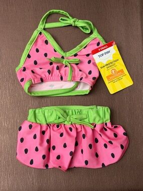 Top Paw Pink and Green Sun Protection Swimsuit